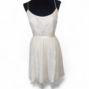 Vintage Betsey Johnson Evening Silk Chiffon Beaded Embellished A-Line Dress SZ 6